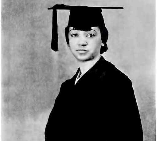 Photograph of Inez Prosser in her graduation robes.