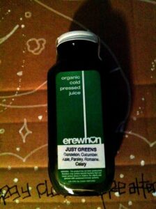bottle of green juice from Erewhon Market
