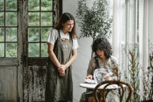 restaurant server taking an order from a customer