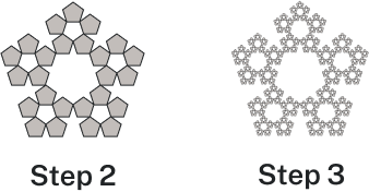 Step 2 and Step 3 of the previous fractal, each successively more complex