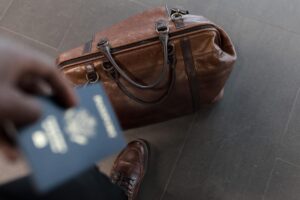 Luggage and a passport