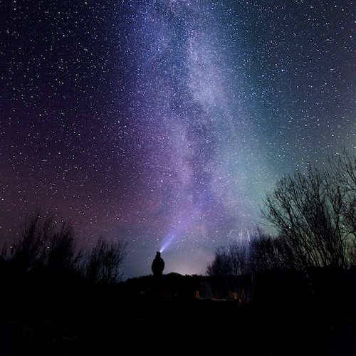 A starry night sky