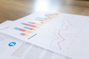 Document with bar charts and line graphs