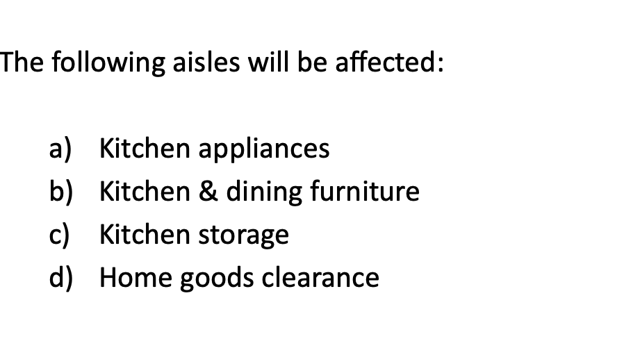 A section of text is made more visible by a numbered format list. This is an alphabetical list with the four bullet points being: a, b, c, d.