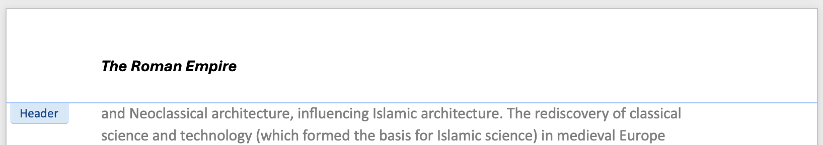 A textbox is open with a few sentences visible. The display is showing that a footer has been inserted.