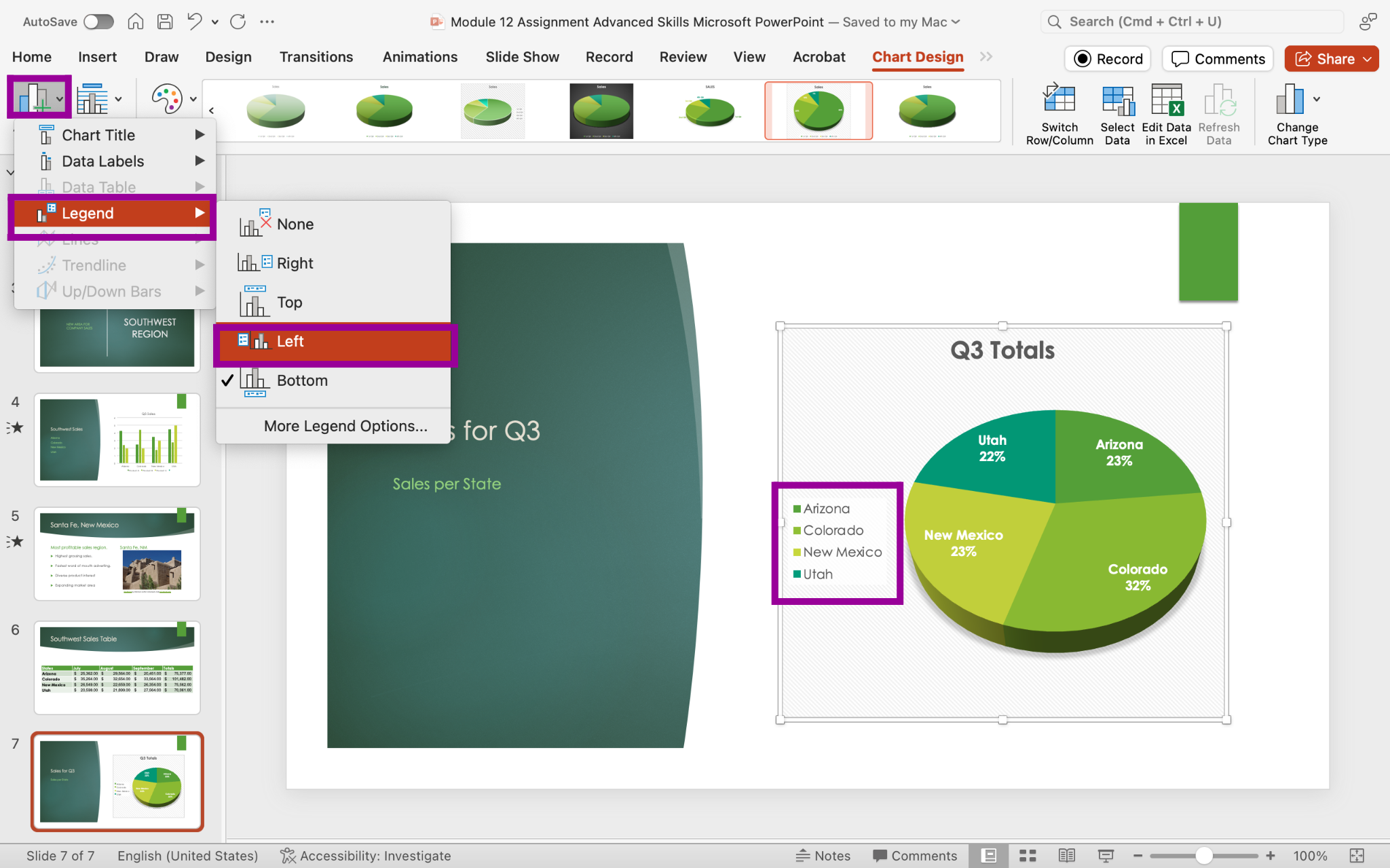 PowerPoint presentation screenshot of pie chart modification buttons to the right of chart.
