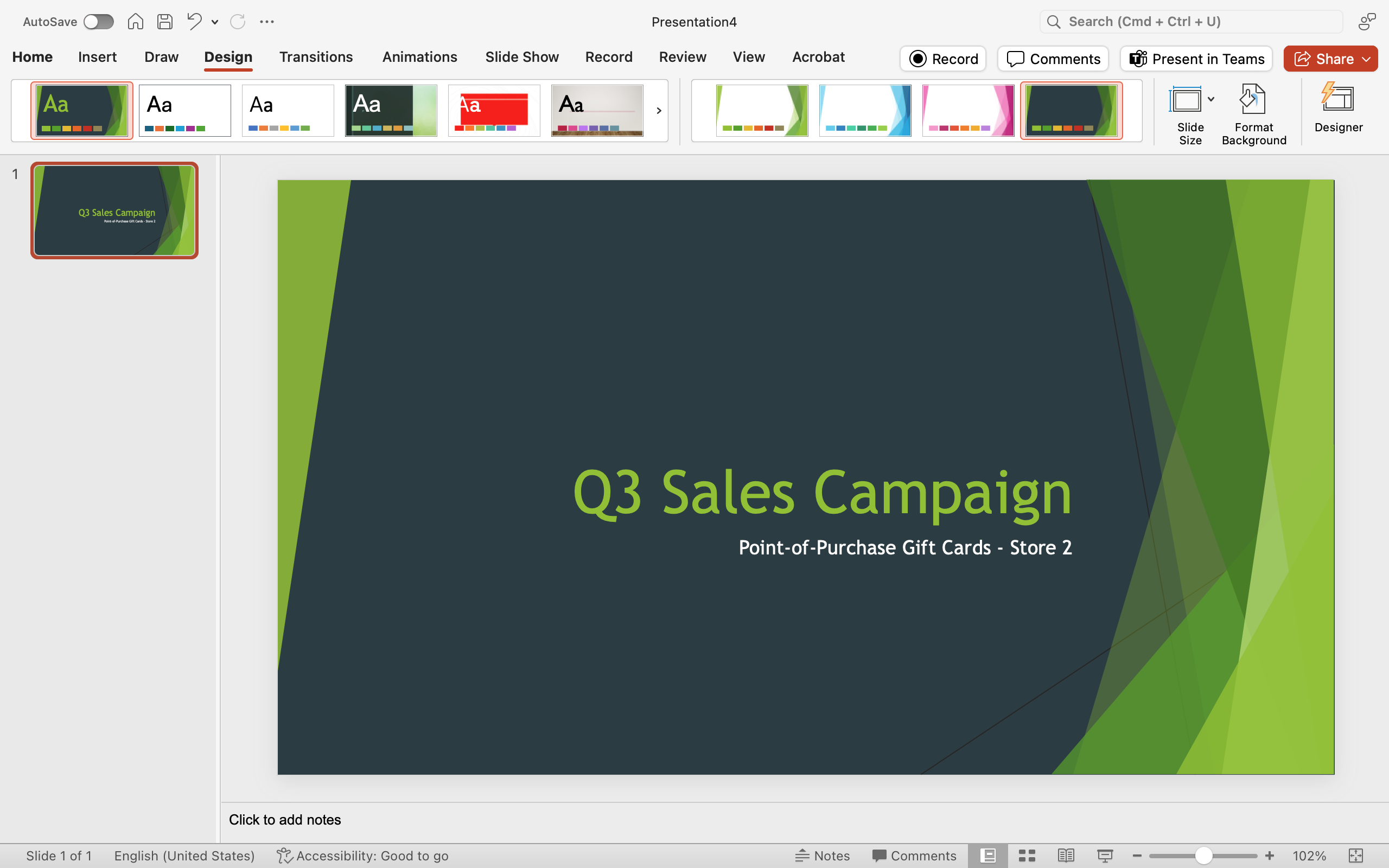 A Microsoft Powerpoint is open for a sales campaign.