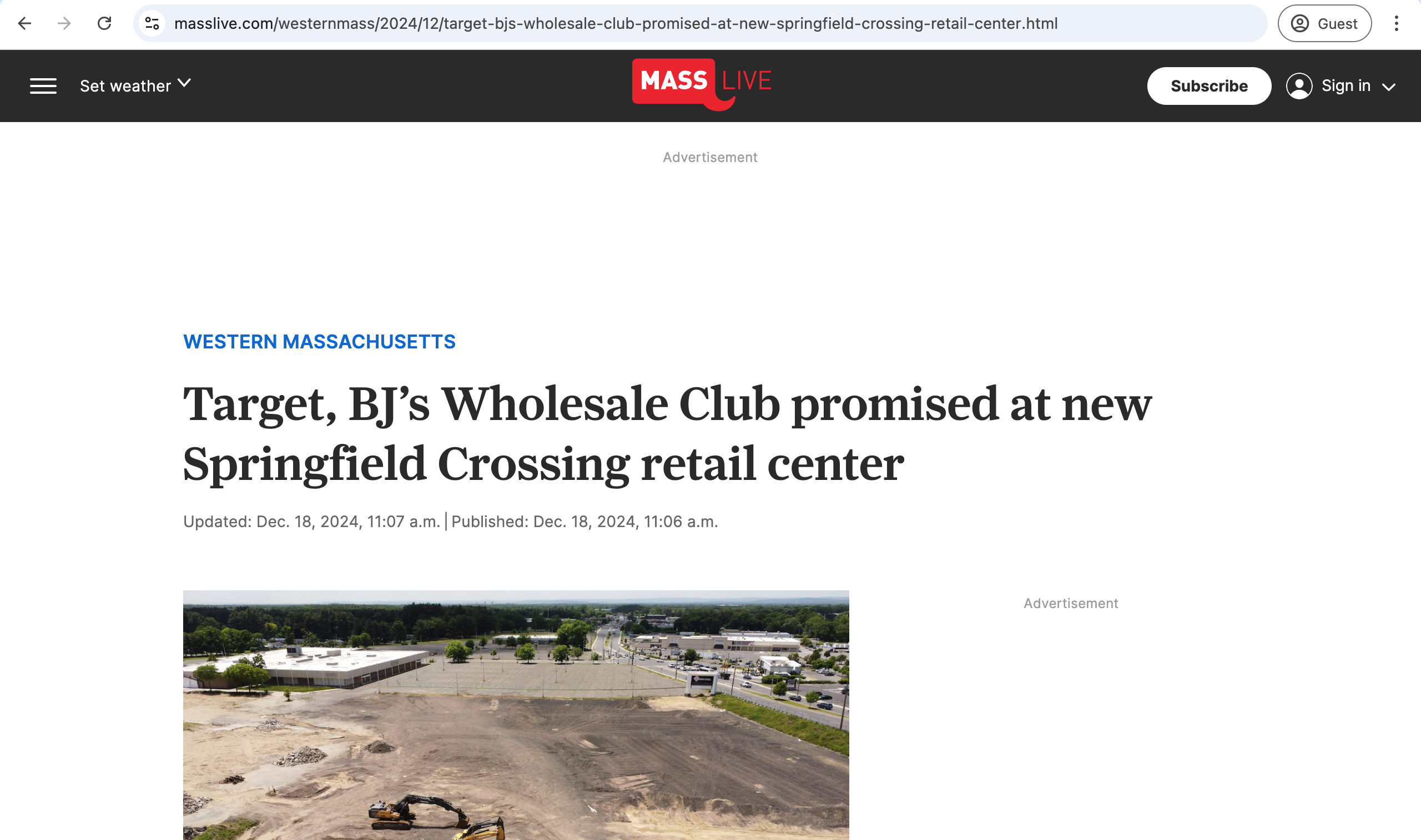 An article from the Mass Live is shown.