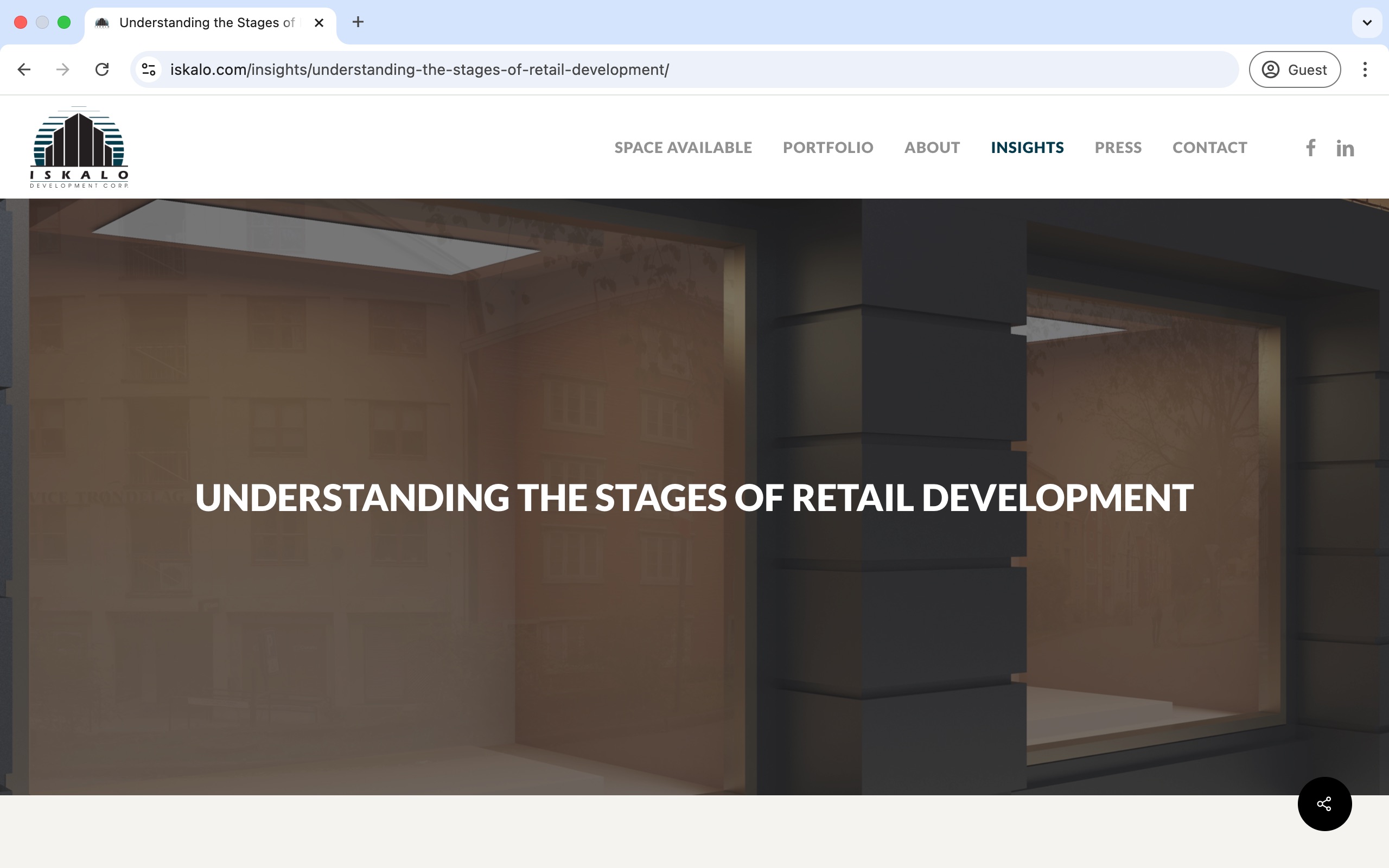The website to a development corporation is open.