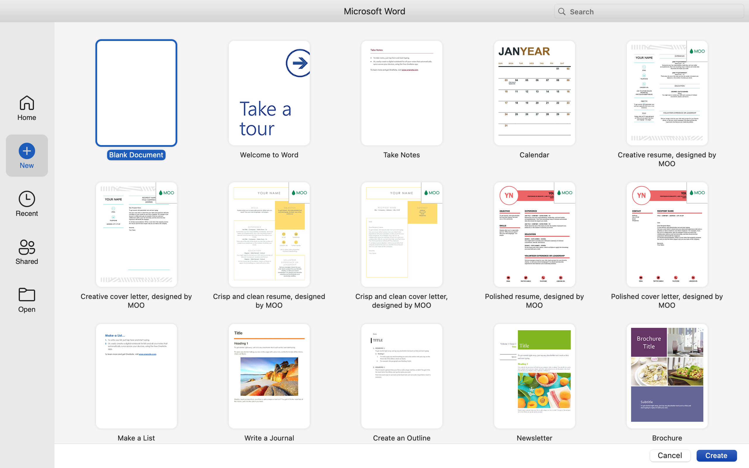 The backstage view of a Microsoft Word document is displayed.