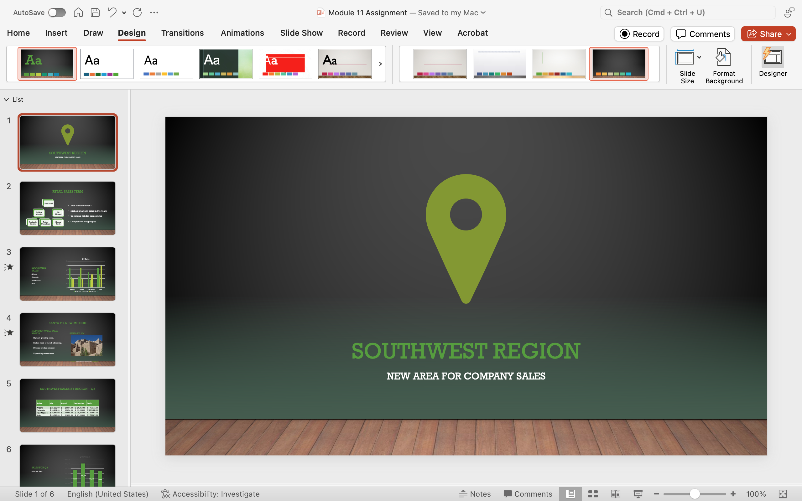 Same title slide. The background is a dark grey, indicating where a picture should be added.