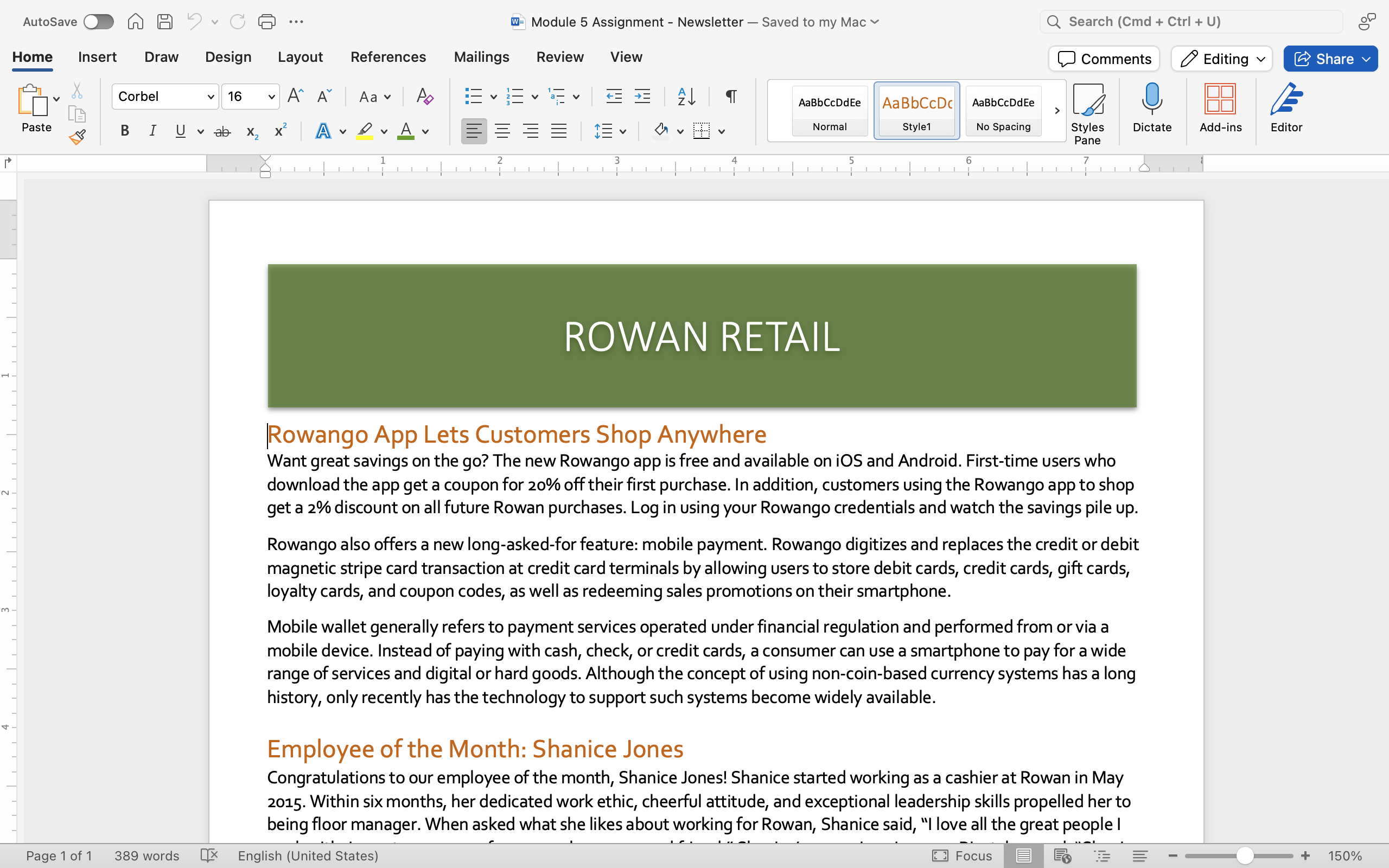 A Microsoft word document with text on it.