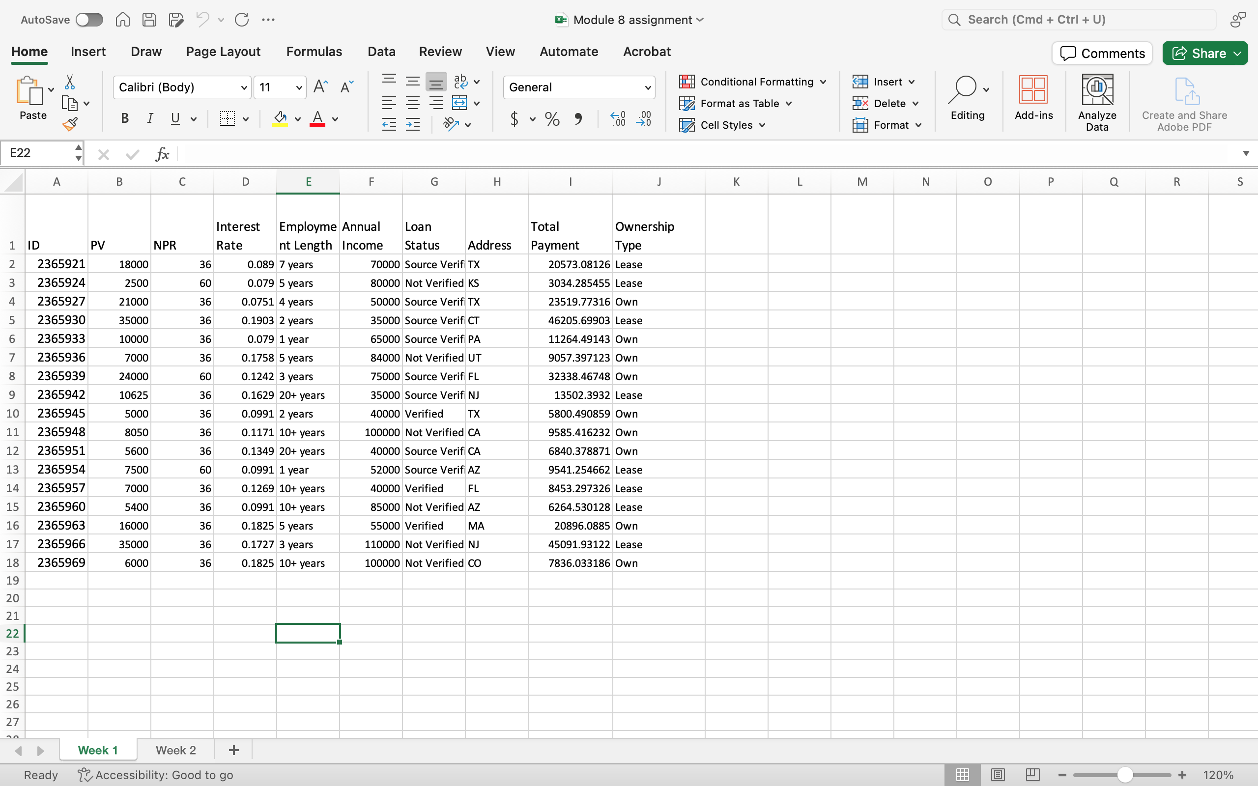 Screenshot of the downloaded file for this assignment