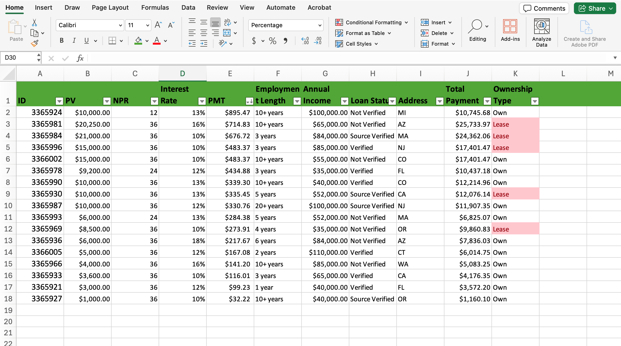 Screenshot of the assignment file. All changes that had been manually made to Week 1 have been made to Week 2.