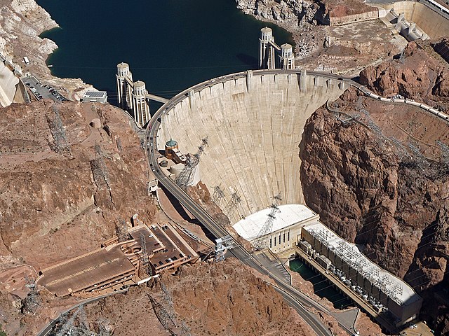 Aerial view Hoover Dam